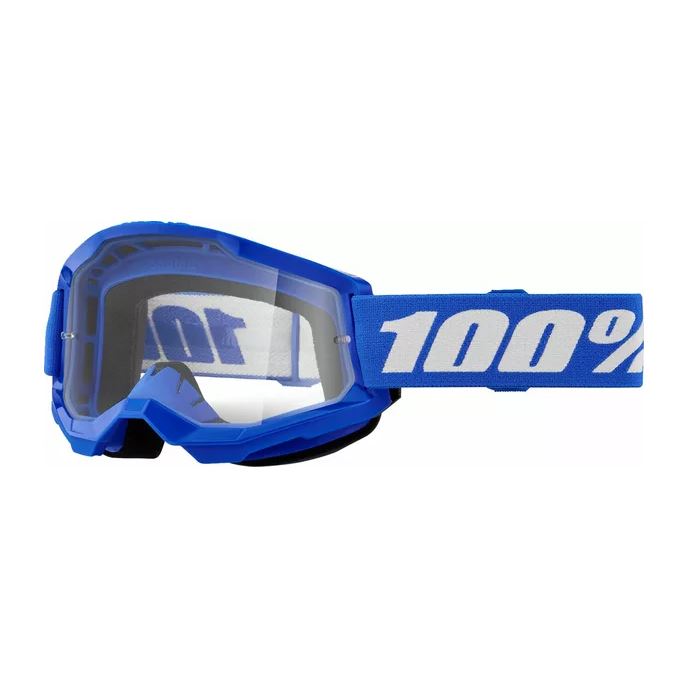 100% MX Goggles Strata 2 Blue Clear